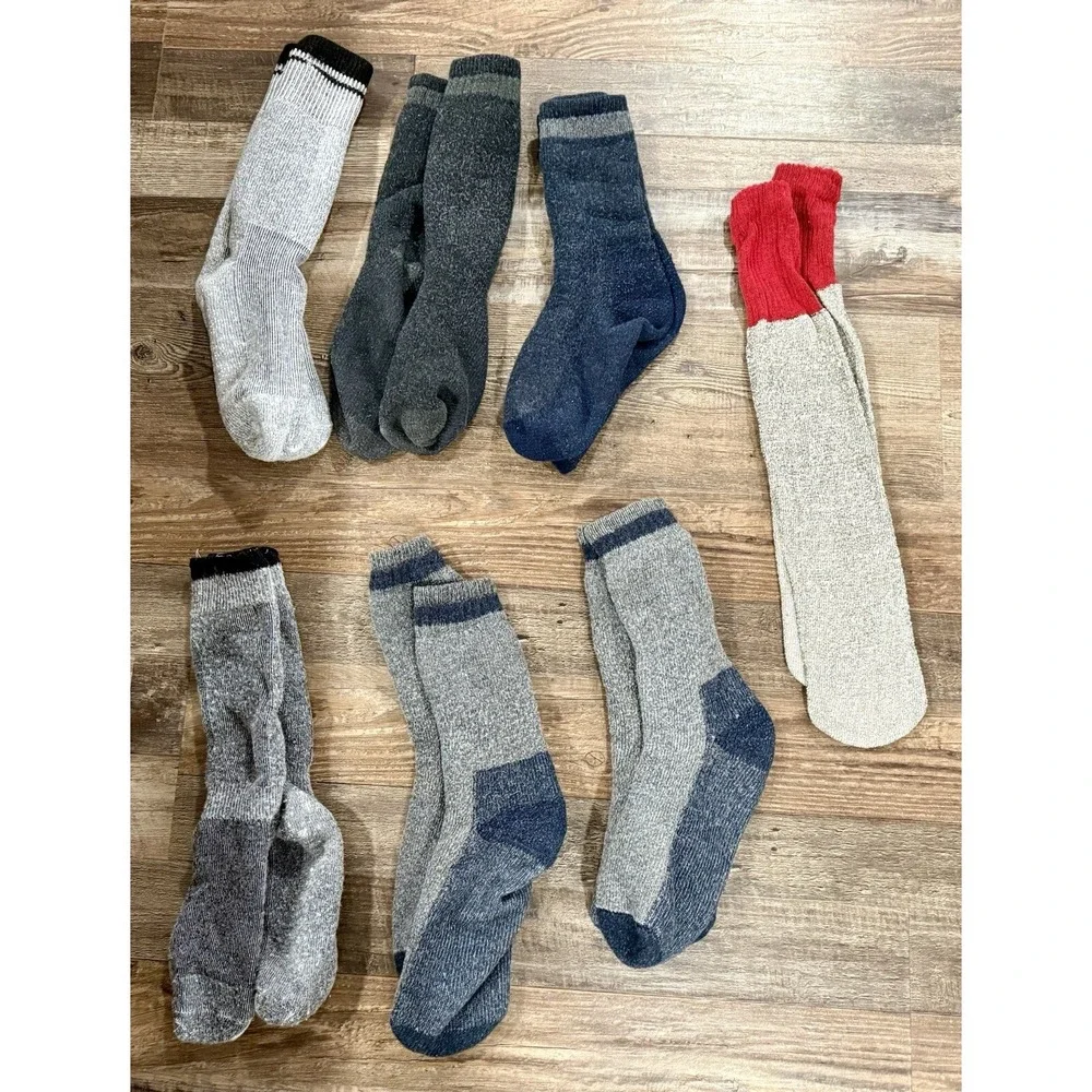 New 7x Northeast Outfitters Cozy Cabin Men's‎ Brushed Heat Socks Gray Tan Black